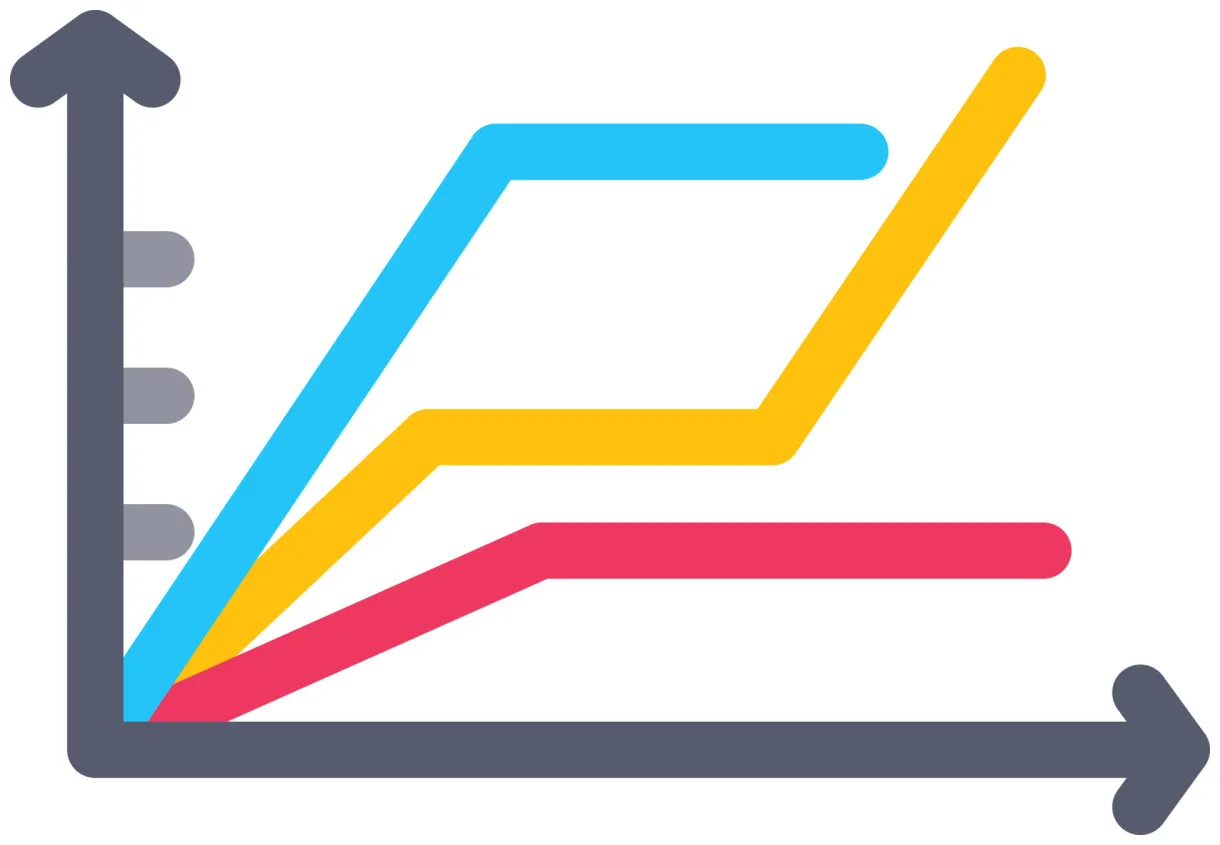 Multiple line graph flat icon 9514488 vector art at vecteezy