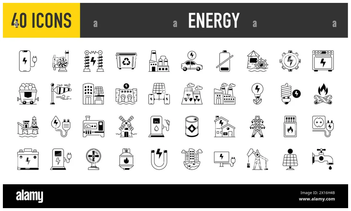 Set of . icons for renewable energy, green technology