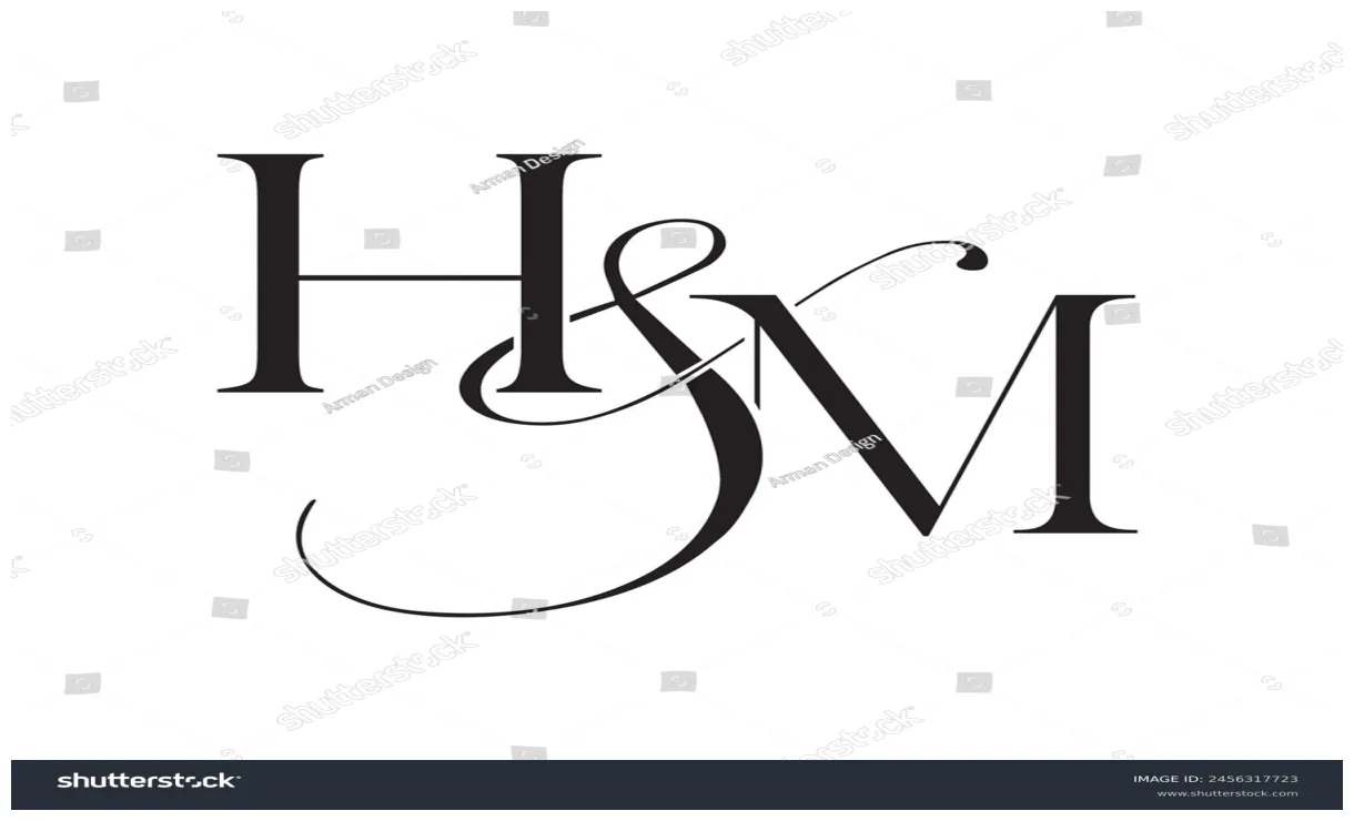 Hm monogram initial letters logo stock vector 2456317723