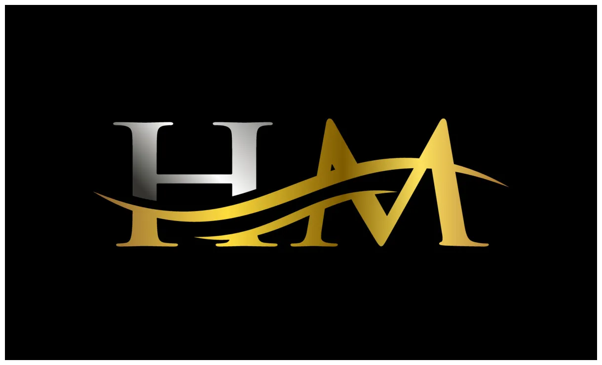 Hm logo design vector. swoosh letter hm logo design. initial hm letter