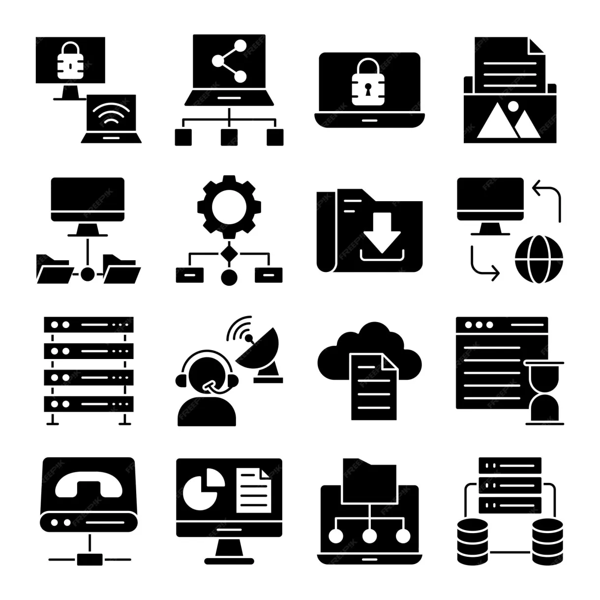 Premium Vector | Pack of hardware solid icons