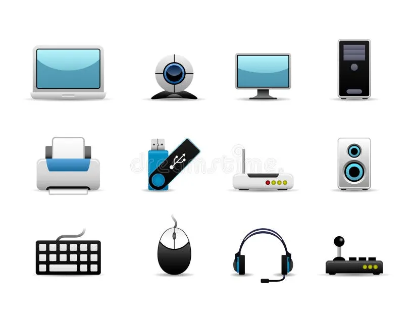 Computer Hardware Icons stock vector. Illustration of microphone - 15003443