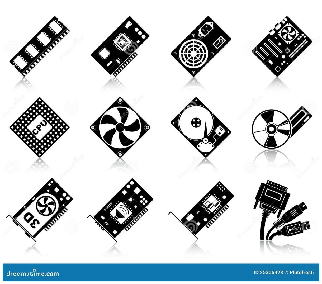Computer Hardware Icons Set