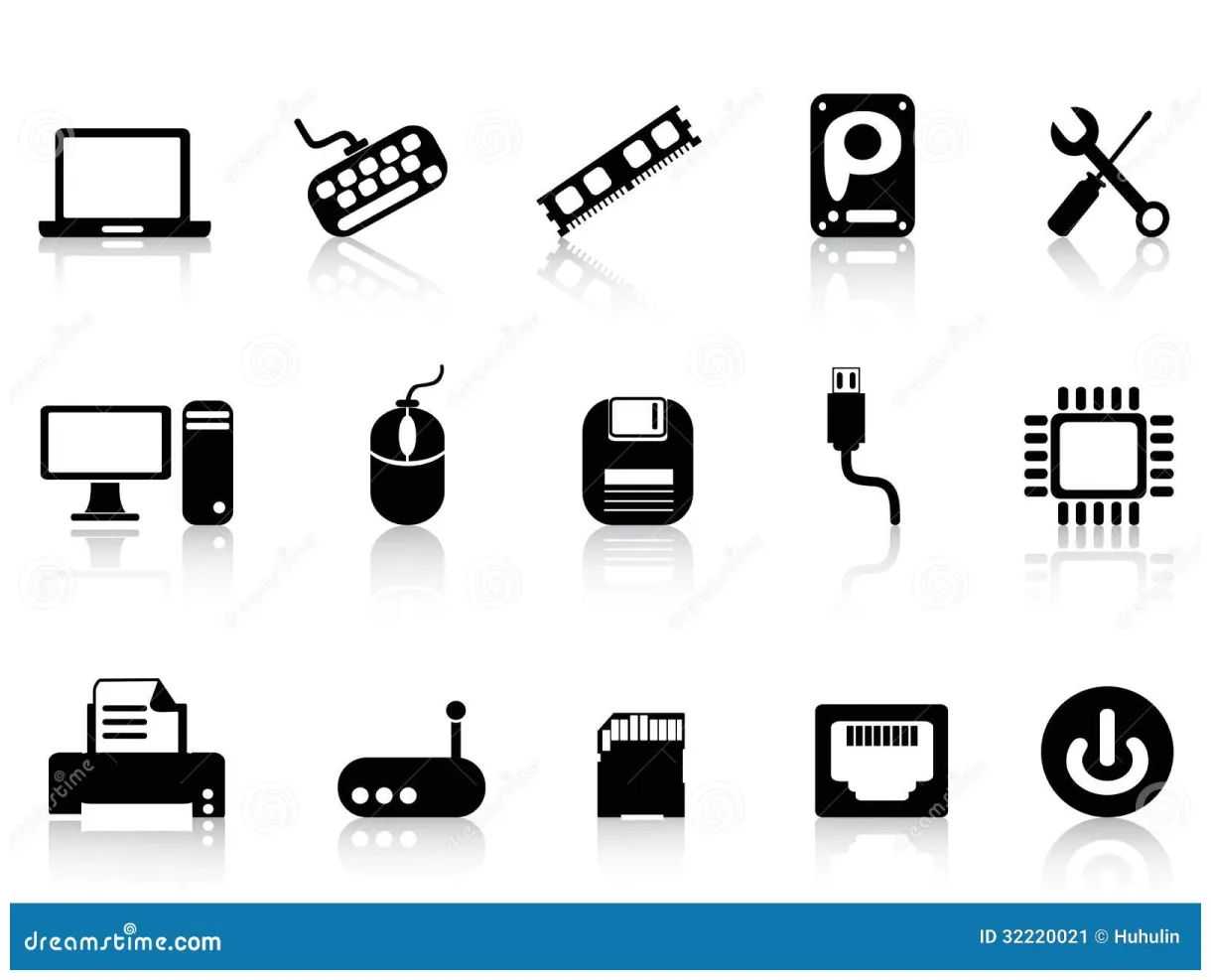 Computer Hardware Icons Set Vector Illustration | CartoonDealer.com