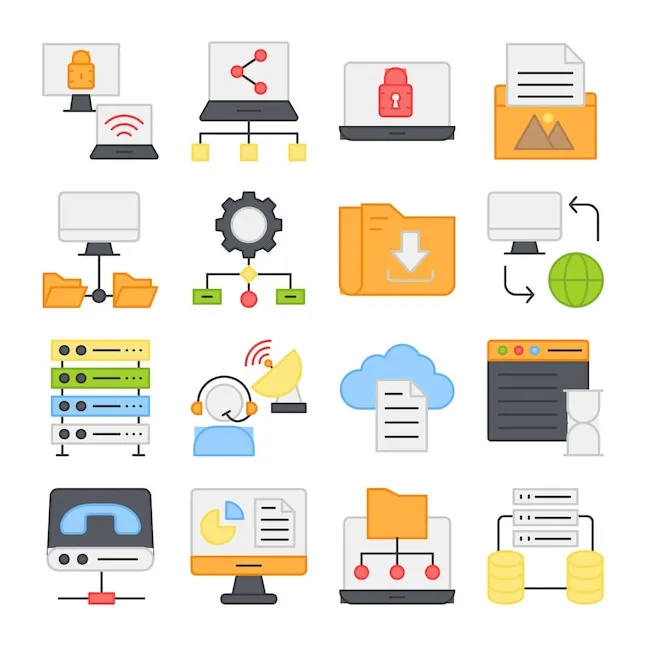 Premium Vector | Pack of hardware flat icons