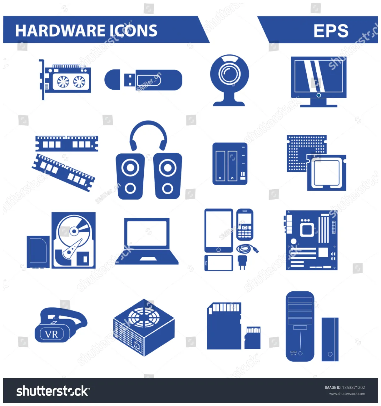 Hardware Icons Pack Stock Vector (Royalty Free) 1353871202 | Shutterstock