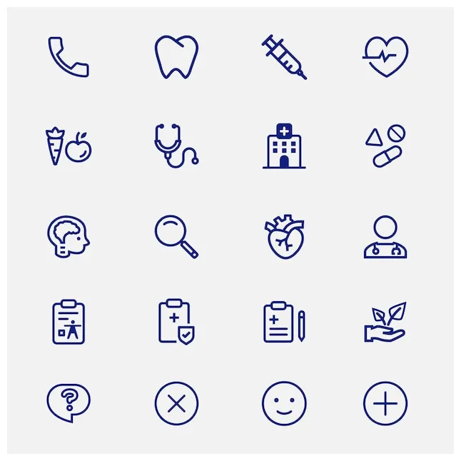 Premium vector health sets of icons