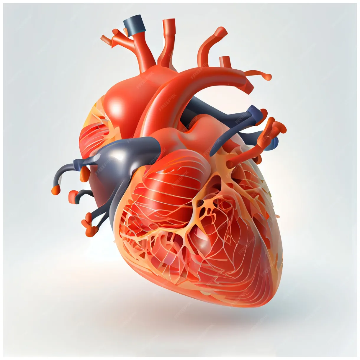 Premium pretty realistic heart illustration with isolated