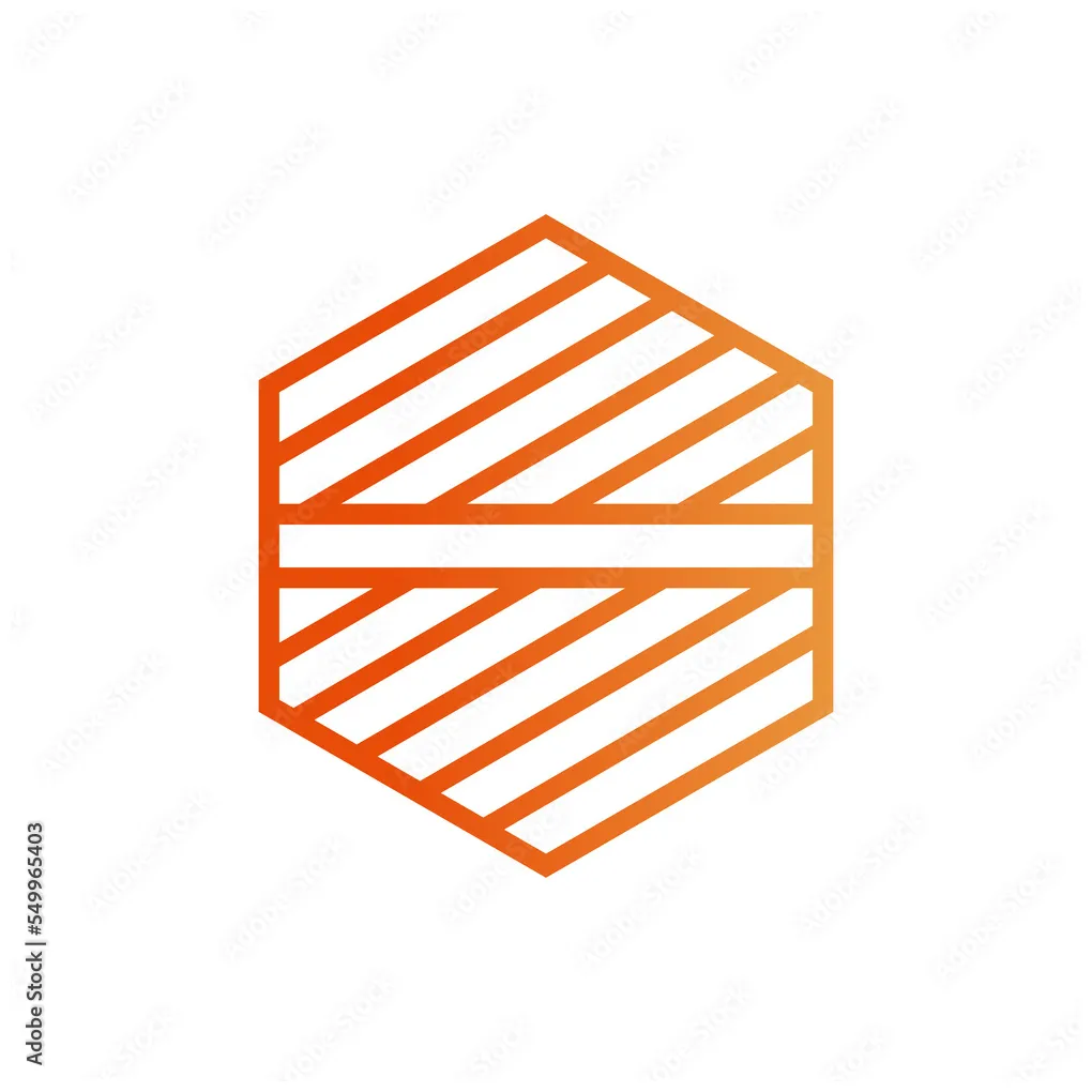 Hexagon logo design vector with art Stock Vector | Adobe Stock