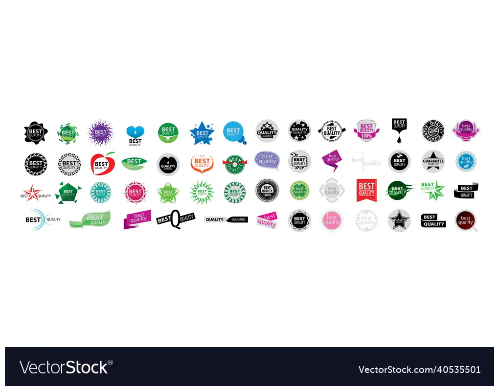 A set of on white vector