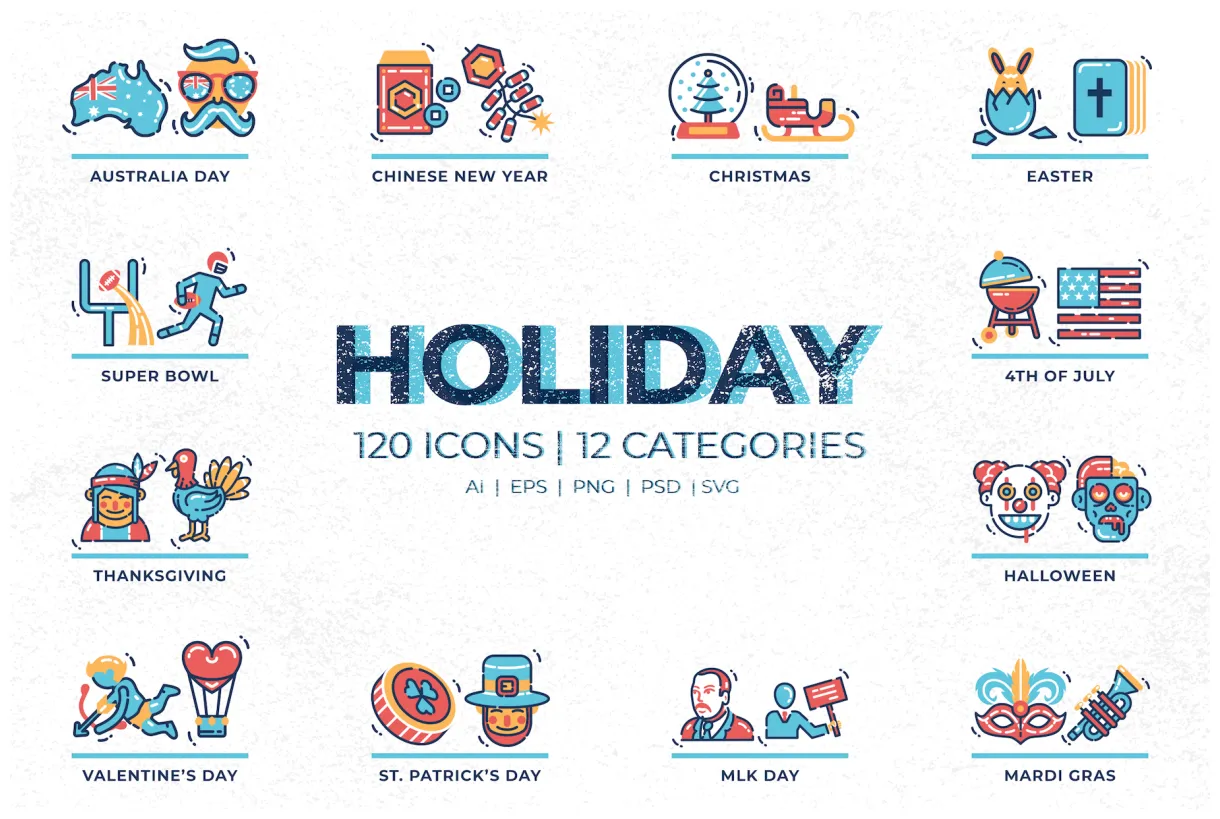 120 outline icons ~ creative market