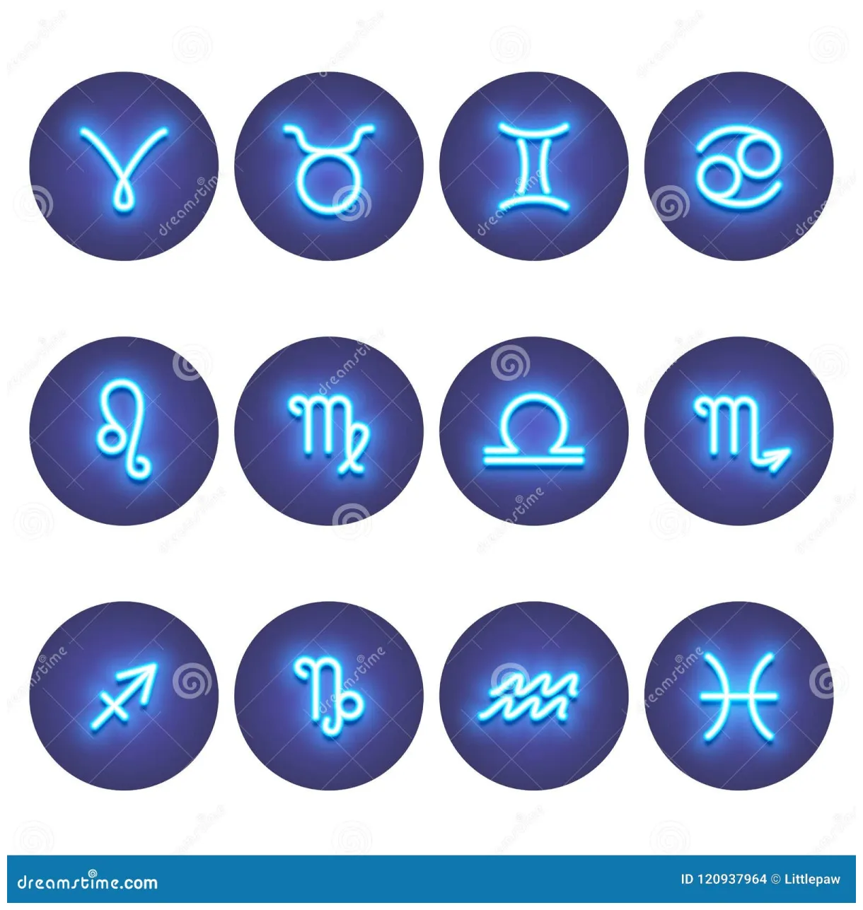 Twelve gold embossed zodiac symbols vector