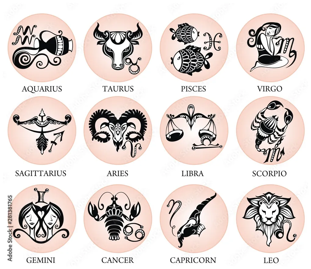 Set of , astrology icons collection stock vector