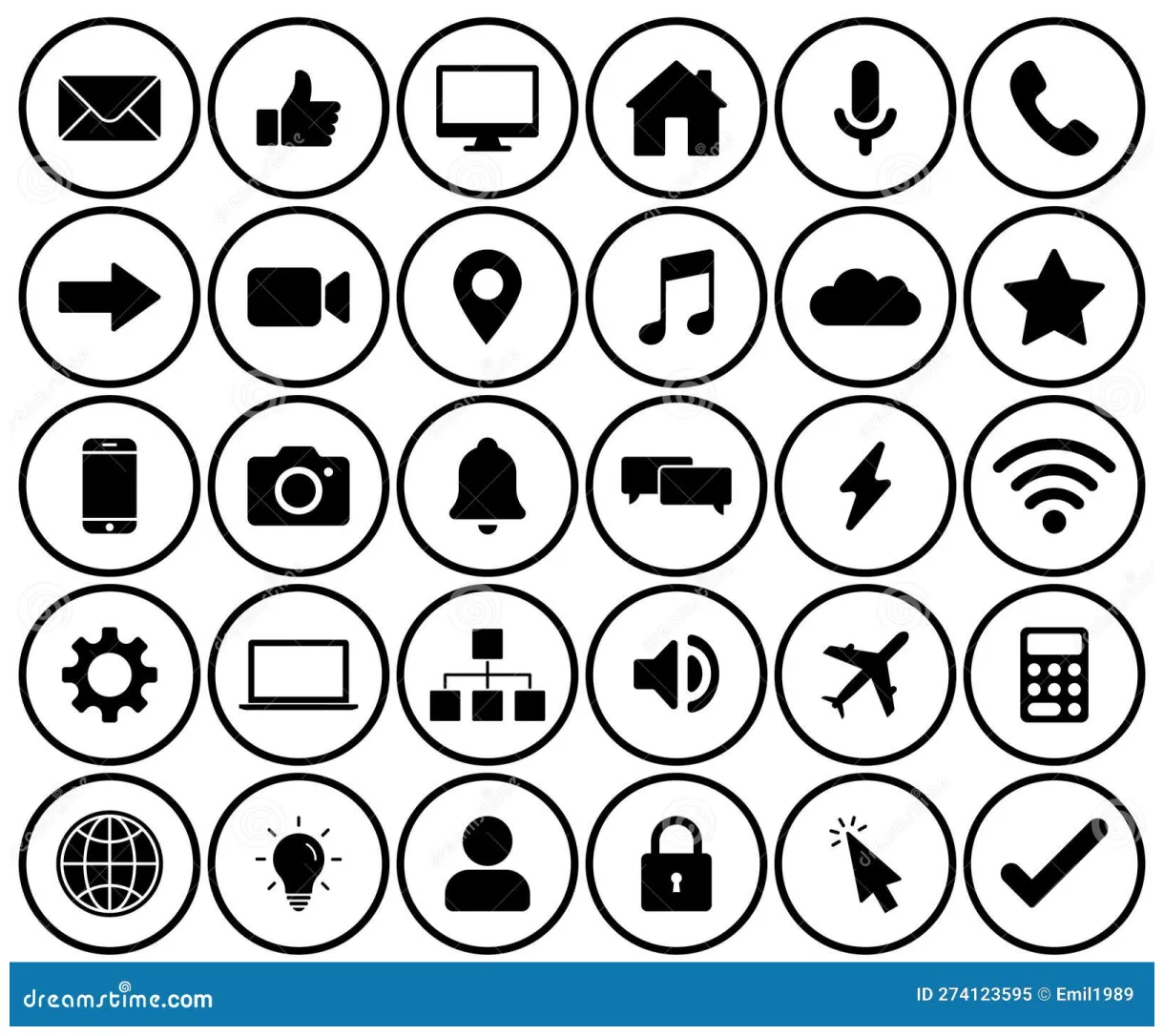Techno icon set simple design stock illustration illustration of