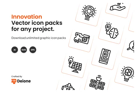 Innovation Icons, Icons ft. innovation & technology - Envato