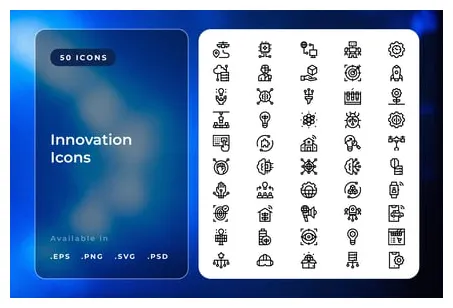 Innovation Icons, Icons ft. innovation & automation - Envato