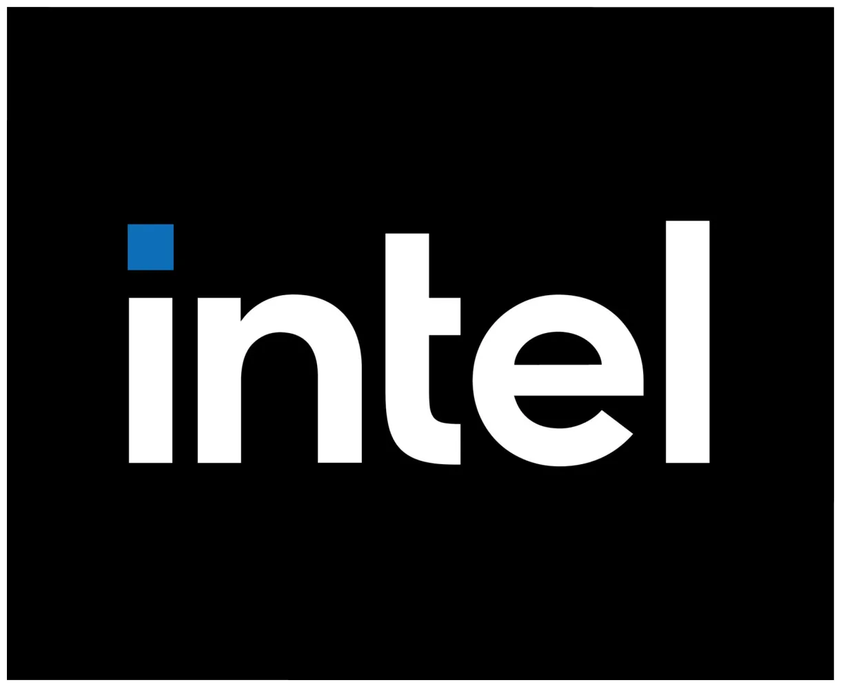 Intel logo brand software computer symbol design vector illustration