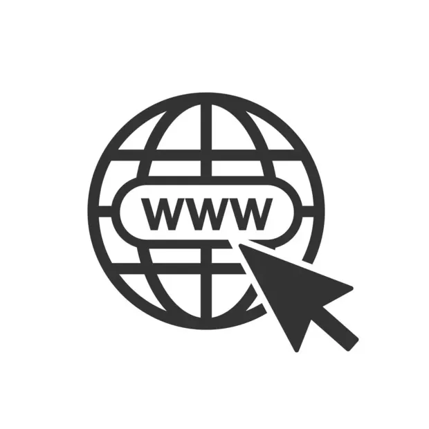 Vaya al icono de la web. ilustración del vector plano de internet para