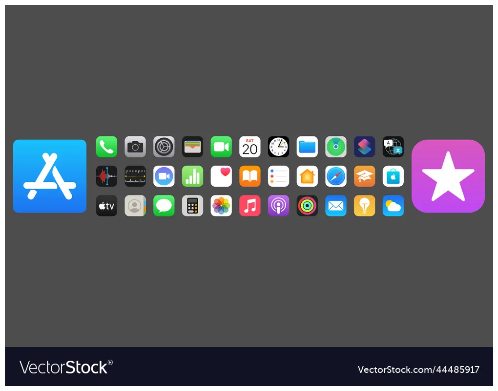 Set ios icons vector vectorstock