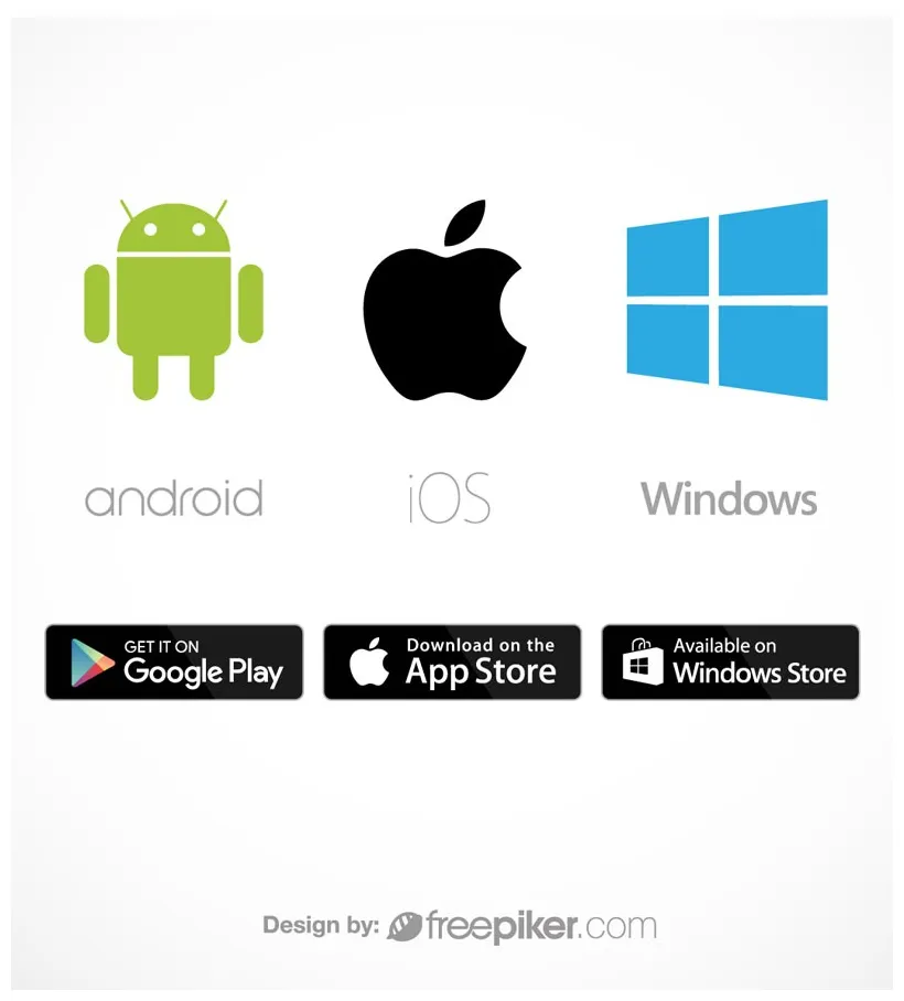 Freepiker android ios & windows operating system icons