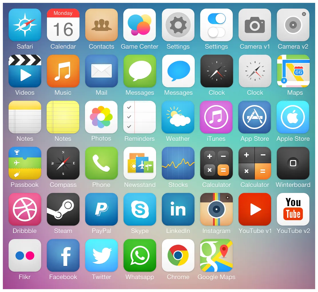 Ios7 icons vector