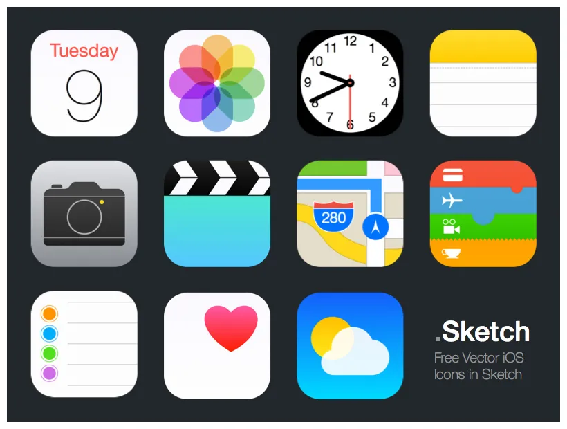 Vector ios icons freebie supply
