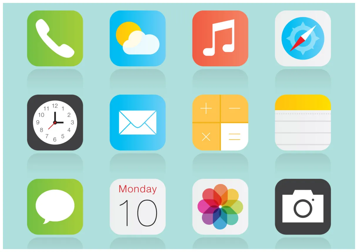 Ios 7 icons vector