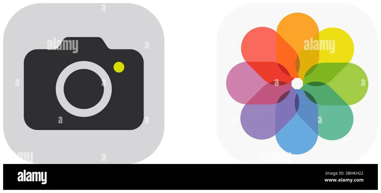 And camera apps ios icons stock vector & art alamy