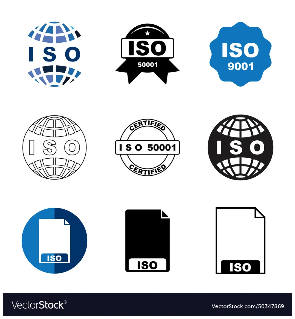 Iso symbol icon vector vectorstock