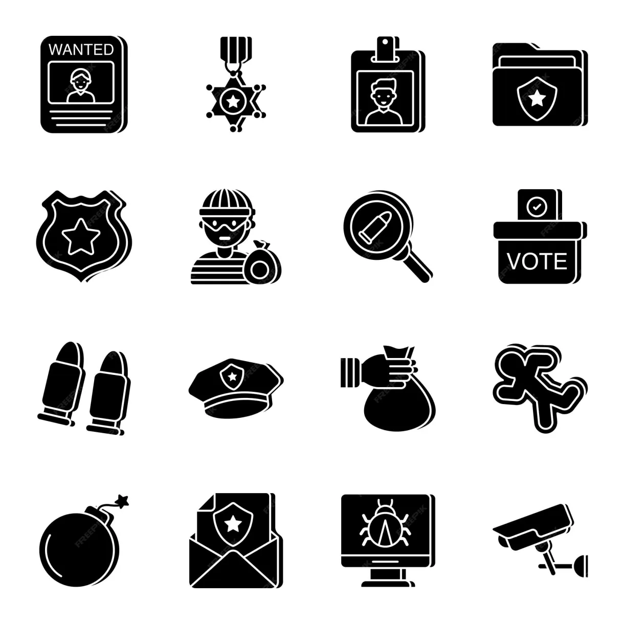 Premium Vector | Pack of justice solid icons