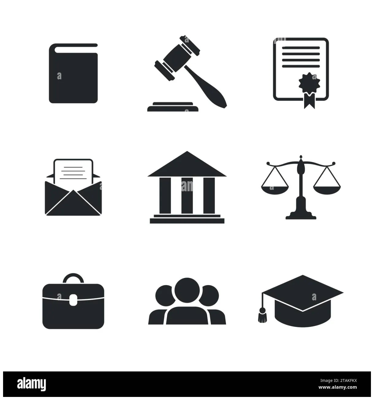 Set of black law and . vector illustration stock vector