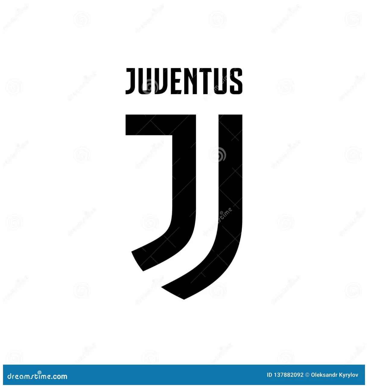 Juventus soccer football club logo, vector illustration isolated on