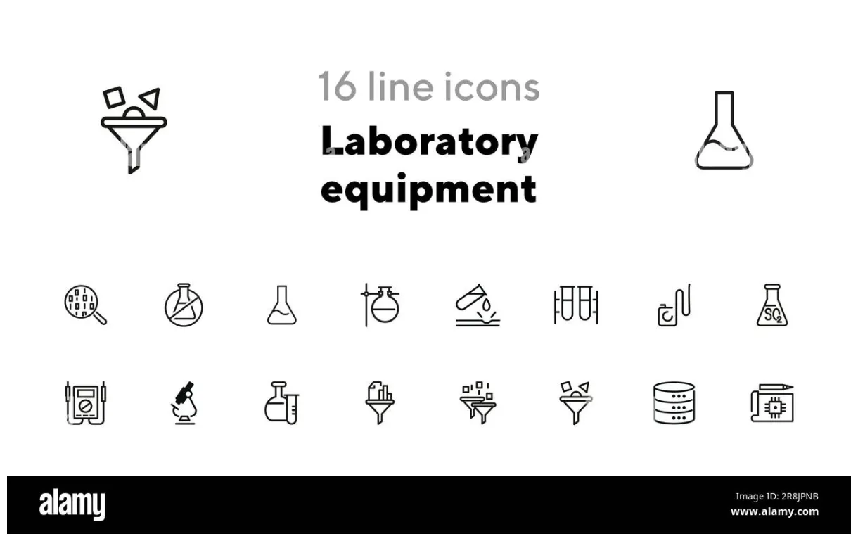 Laboratory equipment icons stock vector & art alamy