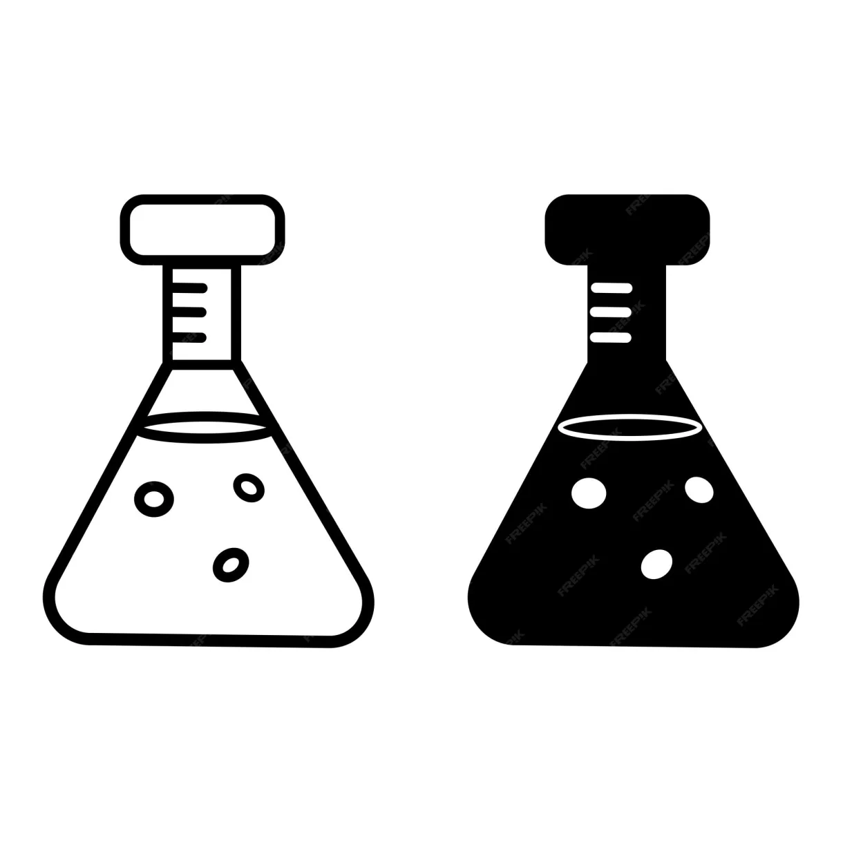 Premium vector icons of laboratory flasks