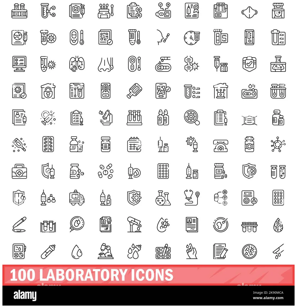100 set. outline illustration of 100