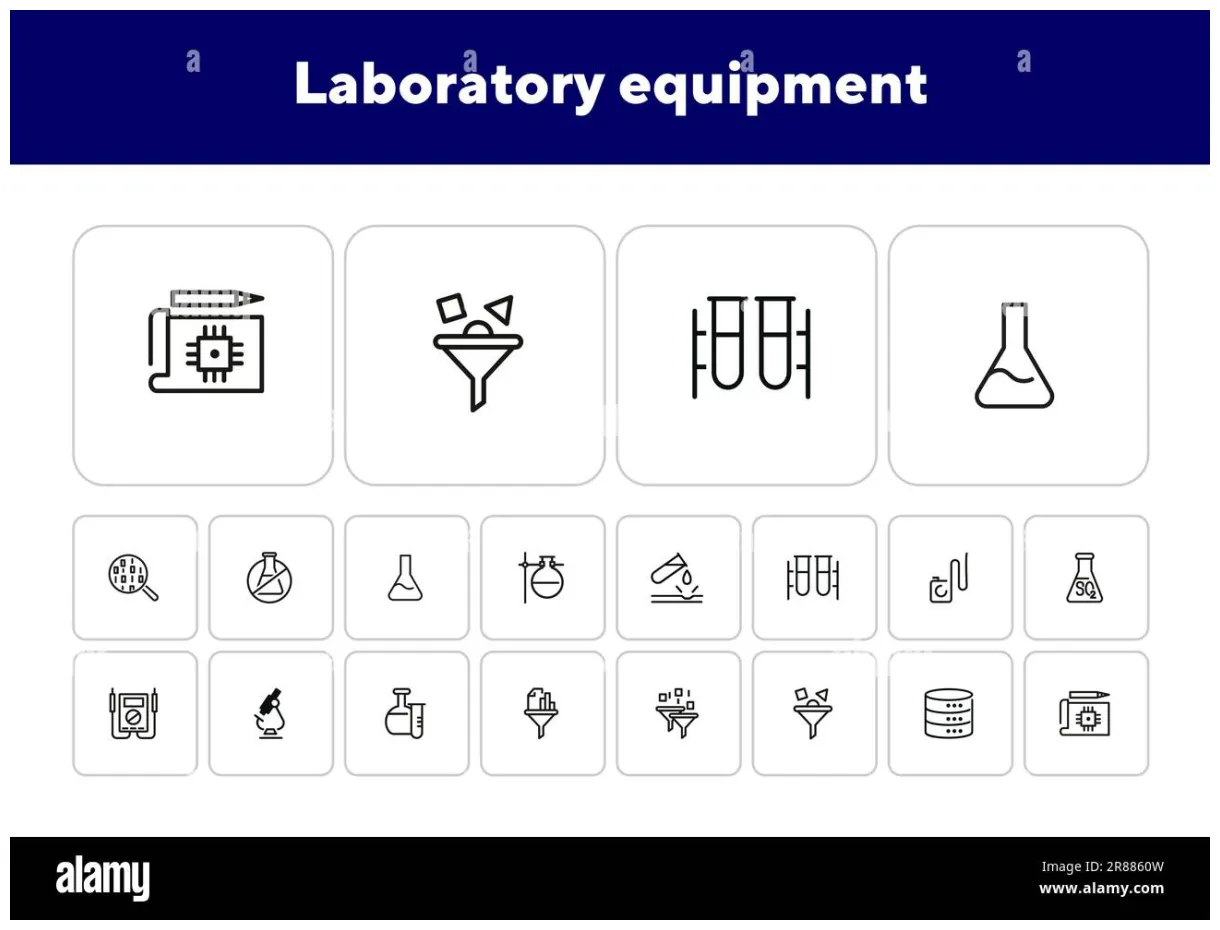Laboratory equipment icons stock vector & art alamy