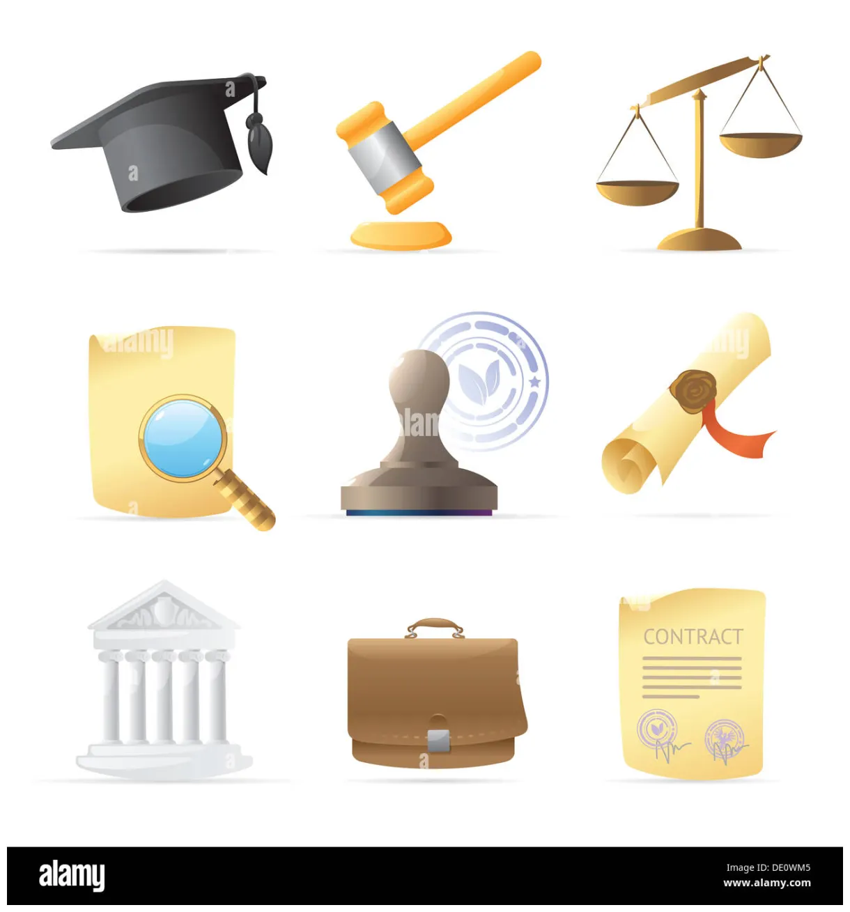 Icons for law alamy