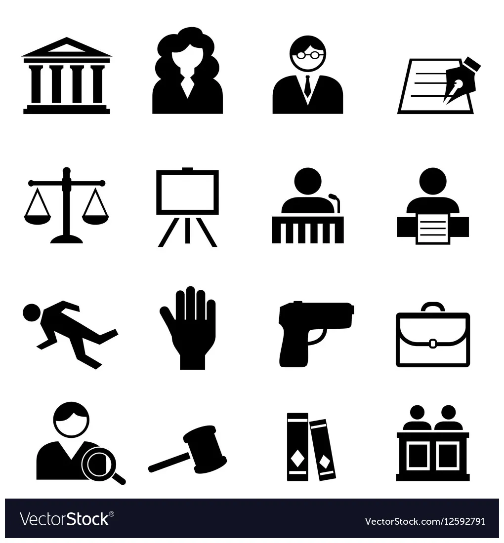 Justice law and vector