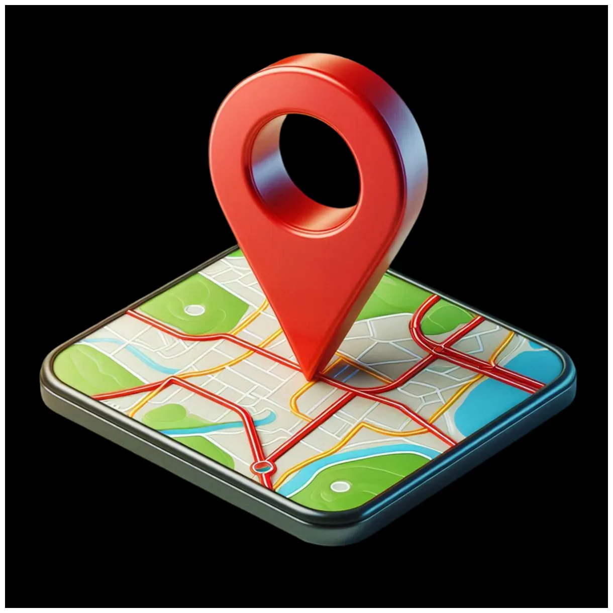 3d pin location on land map pin icon, location pin, map pin, location