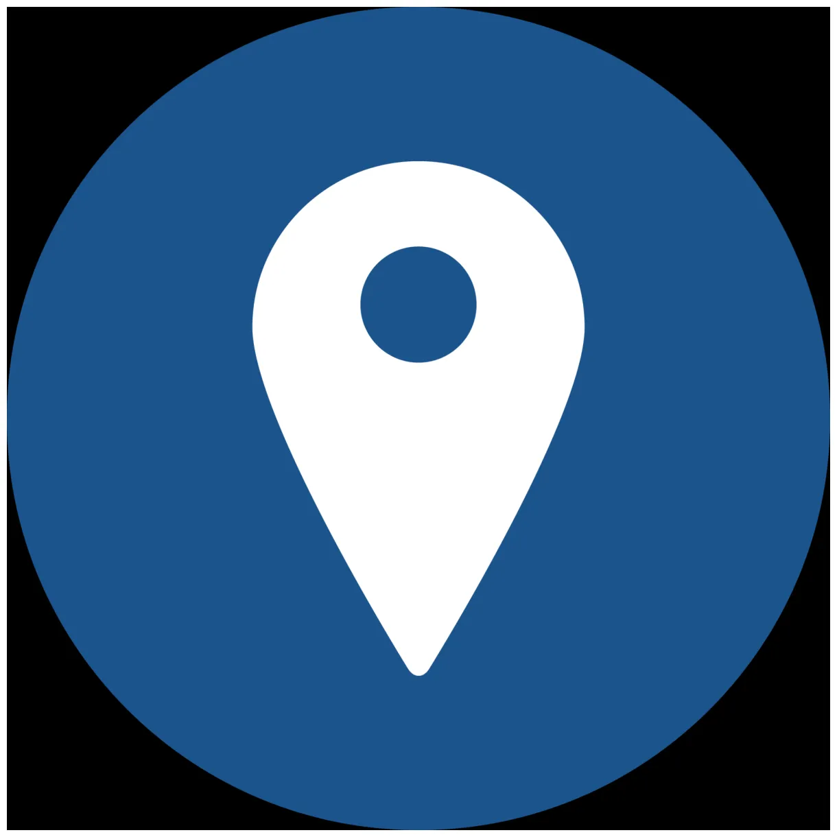 Location pointer pin icon design in blue circle. 14440939 png