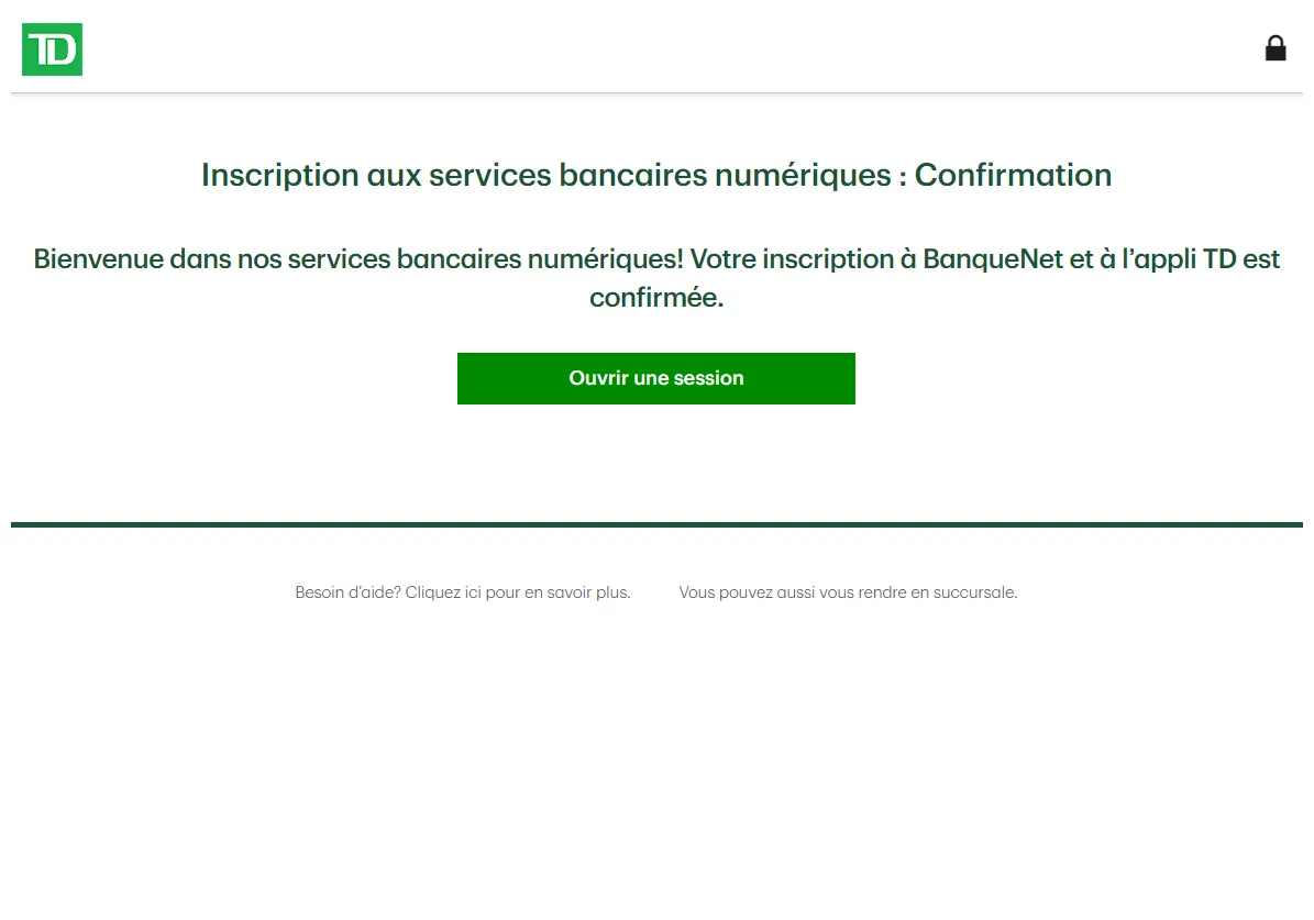 Comment s’inscrire à banquenet avec un compte personnel td