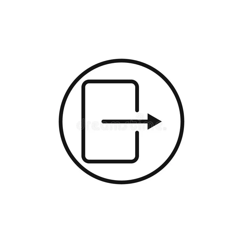 Logout Icon Black Line Art Vector Stock Vector - Illustration of shape