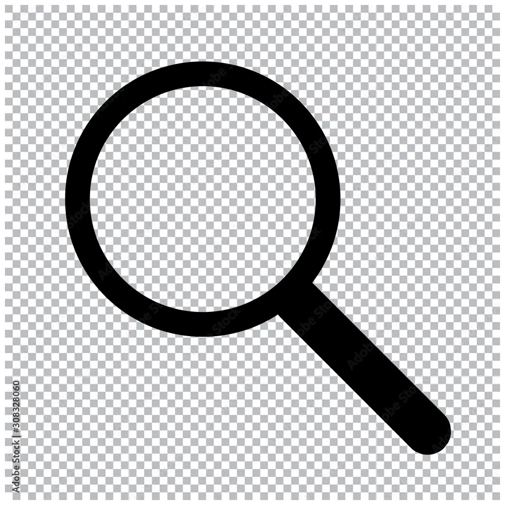 Icon of magnifying glass on transparent stock vector adobe printable coloring page