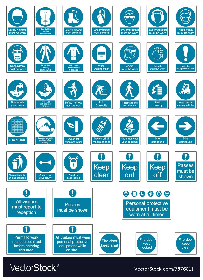 Mandatory safety signs vector