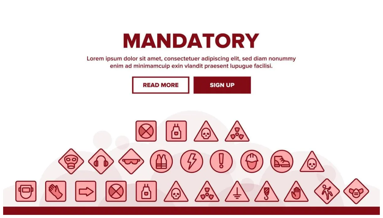 Mandatory safety signs vector art, icons, and graphics for