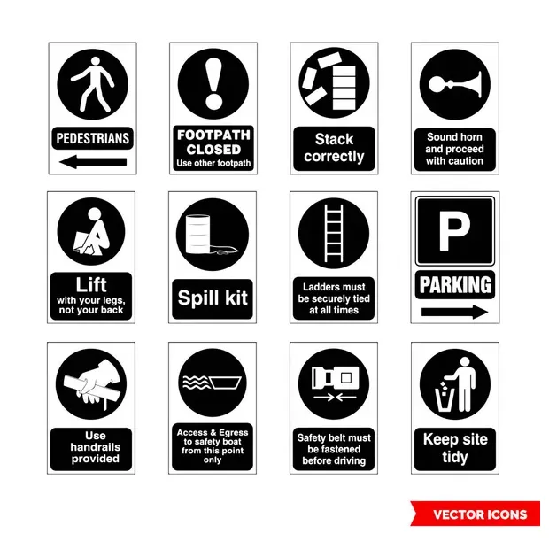 Mandatory signs icon pack vector art stock s deposit s