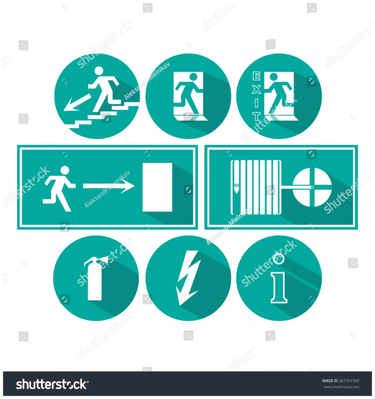 Mandatory signs icons flat stock vector stock vector