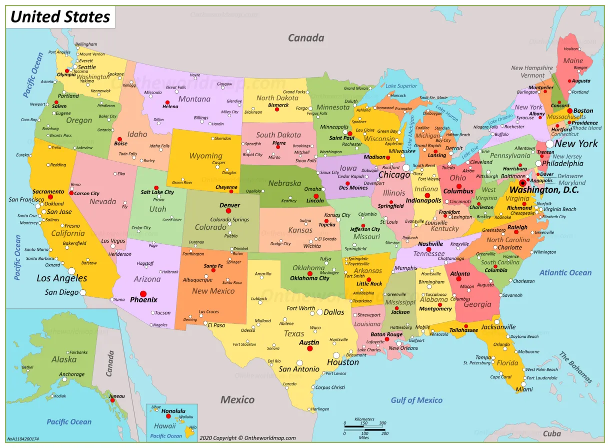 Usa map maps of the united states of america