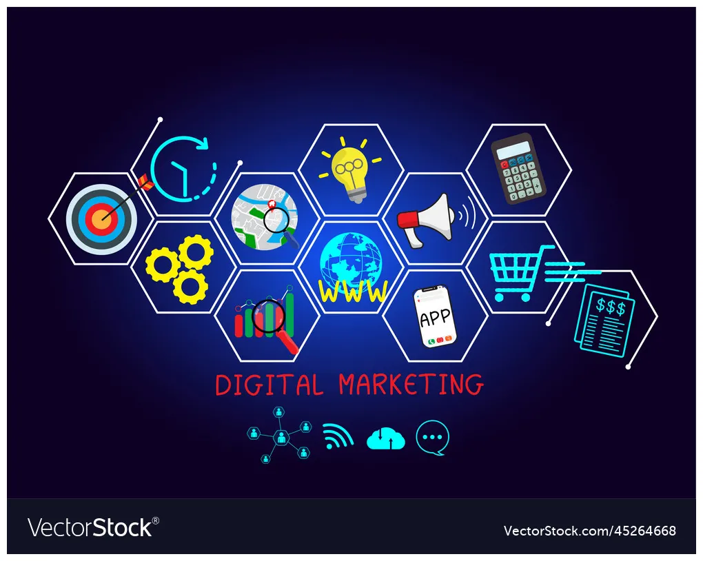 Concept digital marketing materials advertise vector