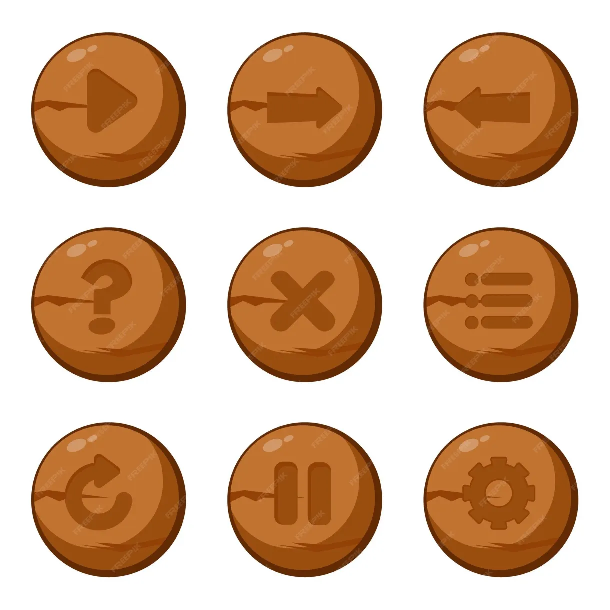 Premium vector set of wooden